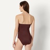 Amazon Essentials Women’s Bandeau One Piece Swimsuit(Deep Brown)