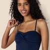 Amazon Essentials Women’s Bandeau One Piece Swimsuit(Navy)