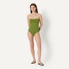 Amazon Essentials Women’s Bandeau One Piece Swimsuit(Olive)