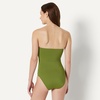 Amazon Essentials Women’s Bandeau One Piece Swimsuit(Olive)