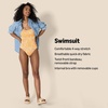 Amazon Essentials Women’s Bandeau One Piece Swimsuit(Yellow Multi Folk Floral)