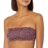 Amazon Essentials Women’s Bandeau Swim Top with Removable Straps, Mesh Liner, Hook Fastener(Brick Red Leopard)