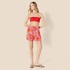 Amazon Essentials Women’s Bandeau Swim Top with Removable Straps, Mesh Liner, Hook Fastener(Bright Poppy Red)