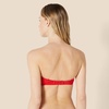 Amazon Essentials Women’s Bandeau Swim Top with Removable Straps, Mesh Liner, Hook Fastener(Bright Poppy Red)