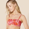 Amazon Essentials Women’s Bandeau Swim Top with Removable Straps, Mesh Liner, Hook Fastener(Bright Red Multi Folk Floral)