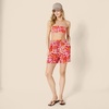 Amazon Essentials Women’s Bandeau Swim Top with Removable Straps, Mesh Liner, Hook Fastener(Bright Red Multi Folk Floral)