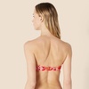 Amazon Essentials Women’s Bandeau Swim Top with Removable Straps, Mesh Liner, Hook Fastener(Bright Red Multi Folk Floral)