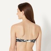 Amazon Essentials Women’s Bandeau Swim Top with Removable Straps, Mesh Liner, Hook Fastener(Cream Black Floral)