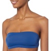 Amazon Essentials Women’s Bandeau Swim Top with Removable Straps, Mesh Liner, Hook Fastener(Deep Blue)