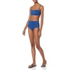 Amazon Essentials Women’s Bandeau Swim Top with Removable Straps, Mesh Liner, Hook Fastener(Deep Blue)