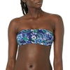 Amazon Essentials Women’s Bandeau Swim Top with Removable Straps, Mesh Liner, Hook Fastener(Deep Blue Paisley)