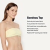 Amazon Essentials Women’s Bandeau Swim Top with Removable Straps, Mesh Liner, Hook Fastener(Light Yellow)