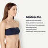 Amazon Essentials Women’s Bandeau Swim Top with Removable Straps, Mesh Liner, Hook Fastener(Navy)