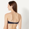 Amazon Essentials Women’s Bandeau Swim Top with Removable Straps, Mesh Liner, Hook Fastener(Navy)