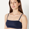 Amazon Essentials Women’s Bandeau Swim Top with Removable Straps, Mesh Liner, Hook Fastener(Navy)