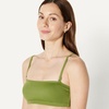 Amazon Essentials Women’s Bandeau Swim Top with Removable Straps, Mesh Liner, Hook Fastener(Olive)