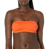 Amazon Essentials Women’s Bandeau Swim Top with Removable Straps, Mesh Liner, Hook Fastener(Orange)