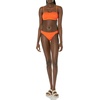 Amazon Essentials Women’s Bandeau Swim Top with Removable Straps, Mesh Liner, Hook Fastener(Orange)