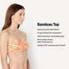 Amazon Essentials Women’s Bandeau Swim Top with Removable Straps, Mesh Liner, Hook Fastener(Rust Orange Abstract Palms)