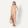 Amazon Essentials Women’s Bandeau Swim Top with Removable Straps, Mesh Liner, Hook Fastener(Rust Orange Abstract Palms)