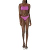 Amazon Essentials Women’s Bandeau Swim Top with Removable Straps, Mesh Liner, Hook Fastener(Violet)