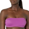 Amazon Essentials Women’s Bandeau Swim Top with Removable Straps, Mesh Liner, Hook Fastener(Violet)