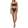 Amazon Essentials Women’s Bandeau Swim Top with Removable Straps, Mesh Liner, Hook Fastener(Washed Black)