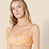 Amazon Essentials Women’s Bandeau Swim Top with Removable Straps, Mesh Liner, Hook Fastener(Yellow Multi Folk Floral)