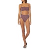 Amazon Essentials Women’s Bandeau Swim Top with Removable Straps(Brick Red Leopard)
