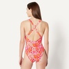 Amazon Essentials Women’s Criss-Cross Back One-Piece Swimsuit, Slim Fit(Bright Poppy Red Folk Floral)