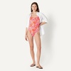 Amazon Essentials Women’s Criss-Cross Back One-Piece Swimsuit, Slim Fit(Bright Poppy Red Folk Floral)