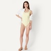 Amazon Essentials Women’s Criss-Cross Back One-Piece Swimsuit, Slim Fit(Light Yellow)