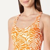 Amazon Essentials Women’s Criss-Cross Back One-Piece Swimsuit, Slim Fit(Rust Orange Abstract Palms)