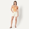 Amazon Essentials Women’s Criss-Cross Back One-Piece Swimsuit, Slim Fit(Rust Orange Abstract Palms)