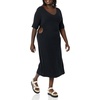 Amazon Essentials Women’s Fine Rib V Neck Side Cut-Out Midi Dress (Previously Daily Ritual)(Black)