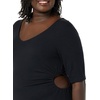 Amazon Essentials Women’s Fine Rib V Neck Side Cut-Out Midi Dress (Previously Daily Ritual)(Black)