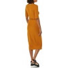 Amazon Essentials Women’s Fine Rib V Neck Side Cut-Out Midi Dress (Previously Daily Ritual)(Dark Caramel)