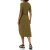 Amazon Essentials Women’s Fine Rib V Neck Side Cut-Out Midi Dress (Previously Daily Ritual)(Dark Olive)