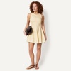 Amazon Essentials Women’s Fit & Flare Denim Mini Dress(Ecru)