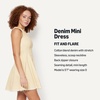Amazon Essentials Women’s Fit & Flare Denim Mini Dress(Ecru)