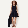 Amazon Essentials Women’s Fit & Flare Denim Mini Dress(Rinse Denim)