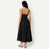 Amazon Essentials Women’s Fit & Flare Thin Strap Cotton Poplin Midi Dress(Black)