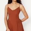 Amazon Essentials Women’s Fit & Flare Thin Strap Cotton Poplin Midi Dress(Brick Red)