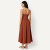 Amazon Essentials Women’s Fit & Flare Thin Strap Cotton Poplin Midi Dress(Brick Red)