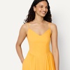 Amazon Essentials Women’s Fit & Flare Thin Strap Cotton Poplin Midi Dress(Golden Yellow)