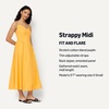 Amazon Essentials Women’s Fit & Flare Thin Strap Cotton Poplin Midi Dress(Golden Yellow)