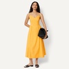Amazon Essentials Women’s Fit & Flare Thin Strap Cotton Poplin Midi Dress(Golden Yellow)