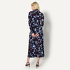 Amazon Essentials Women’s Fit and Flare Jersey Long-Sleeved Maxi Dress(Burgundy Blue Floral)