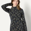 Amazon Essentials Women’s Fit and Flare Jersey Long-Sleeved Maxi Dress(Navy Cream Petals)