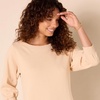 Amazon Essentials Women’s Fleece Blouson Sleeve Boatneck Sweatshirt Dress (Available in Plus Size)(Beige)